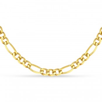 Figaro Chain Necklace With Lobster Lock 14k Yellow Gold