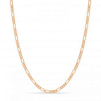 Large Figaro Chain Necklace With Lobster Lock 14k Rose Gold