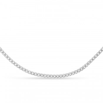 Franco Chain Necklace With Lobster Lock 14k White Gold