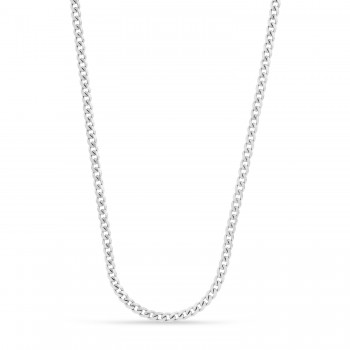 Miami Cuban Chain Necklace 14k White Gold