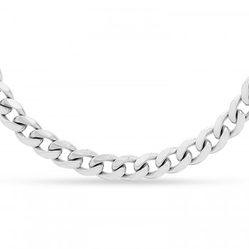 Miami Cuban Chain Necklace 14k White Gold