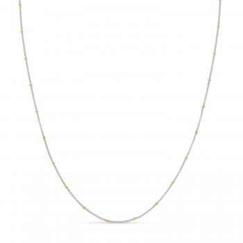 Curb Saturn Chain Necklace 14k Yellow Gold