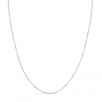 Curb Saturn Chain Necklace 14k Yellow Gold