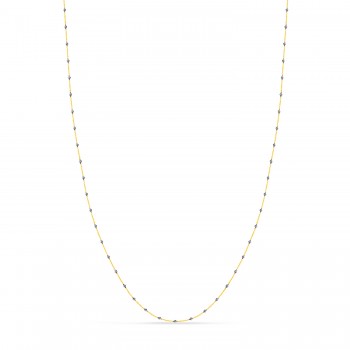 Cable Chain Necklace With Beads 14k Yellow Gold