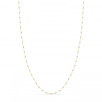 Cable Chain Necklace With Beads 14k Yellow Gold