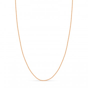 Round Wheat Chain Necklace With Lobster Lock 14k Rose Gold