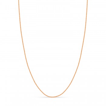 Round Wheat Chain Necklace With Lobster Lock 14k Rose Gold