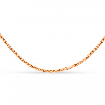 Round Wheat Chain Necklace With Lobster Lock 14k Rose Gold