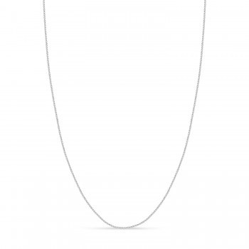 Round Wheat Chain Necklace With Lobster Lock 14k White Gold