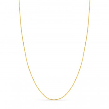 Round Wheat Chain Necklace With Lobster Lock 14k Yellow Gold