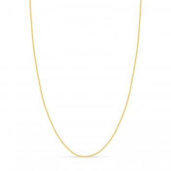 Round Wheat Chain Necklace With Lobster Lock 14k Yellow Gold