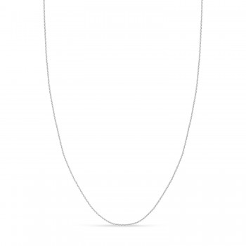 Cable Chain Necklace With Lobster Lock 14k White Gold