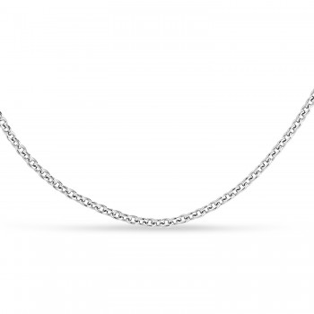 Box Chain Necklace With Lobster Lock 14k White Gold