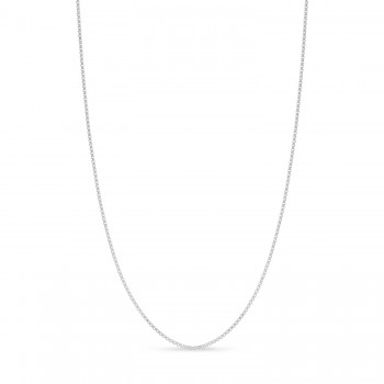 Large Box Chain Necklace With Lobster Lock 14k White Gold