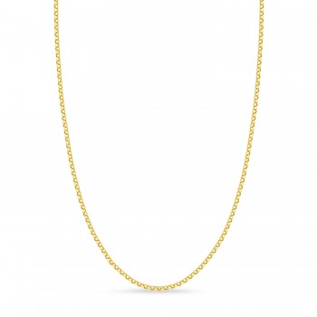 Hollow Rolo Chain Necklace 14k Yellow Gold