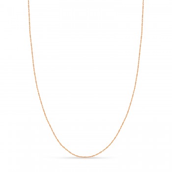 Singapore Chain Necklace With Lobster Lock 14k Rose Gold