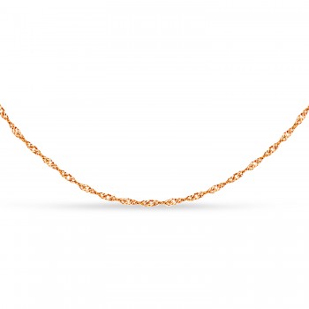 Singapore Chain Necklace With Lobster Lock 14k Rose Gold