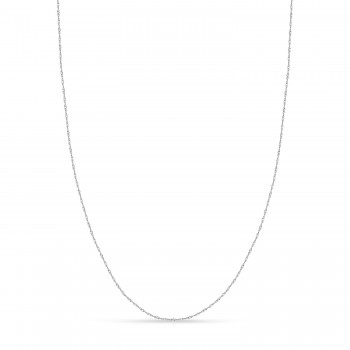 Singapore Chain Necklace With Lobster Lock 14k White Gold