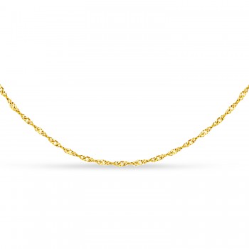 Singapore Chain Necklace With Lobster Lock 14k Yellow Gold