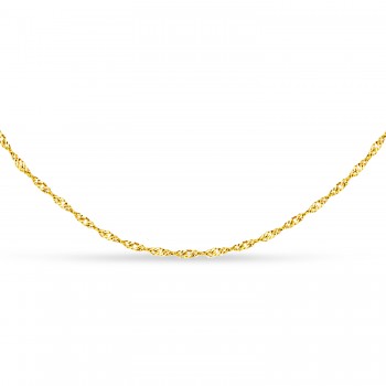 Singapore Chain Necklace With Lobster Lock 14k Yellow Gold