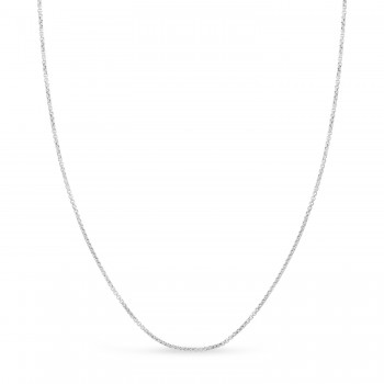 Round Box Chain Necklace 14k White Gold