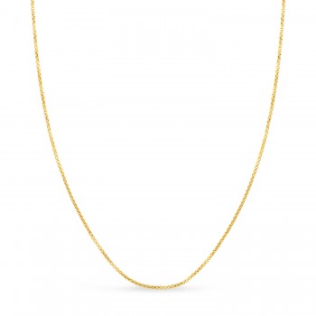 Round Box Chain Necklace 14k Yellow Gold