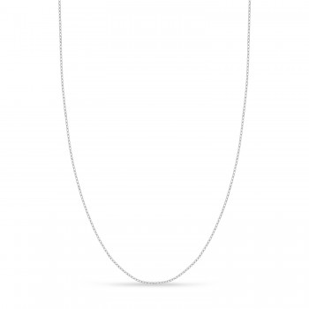 Designer Rolo Chain Necklace 14k White Gold