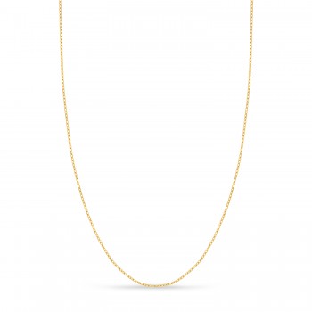 Designer Rolo Chain Necklace 14k Yellow Gold