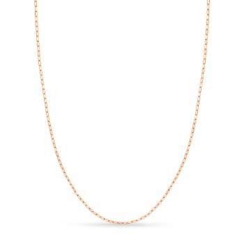 Paperclip Link Chain Necklace With Lobster Lock 14k Rose Gold