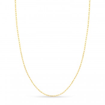 Paperclip Link Chain Necklace With Lobster Lock 14k Yellow Gold