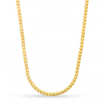 Large Franco Chain Necklace With Lobster Lock 14k Yellow Gold