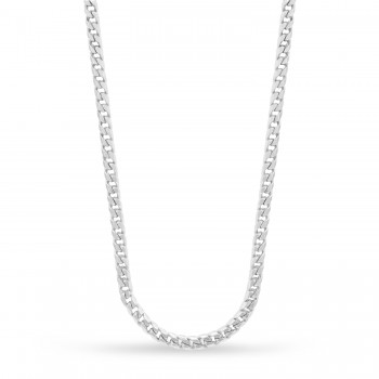 Franco Chain Necklace 14k White Gold