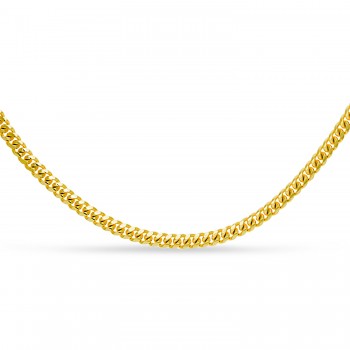 Small Miami Cuban Chain Necklace 14k Yellow Gold