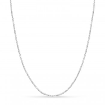 Large Round Box Chain Necklace 14k White Gold