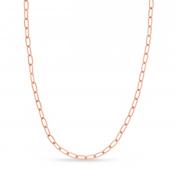 Large Paperclip Link Chain Necklace With Lobster Lock 14k Rose Gold