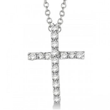 Diamond Cross Pendant Necklace in 14k White Gold (0.25ct)