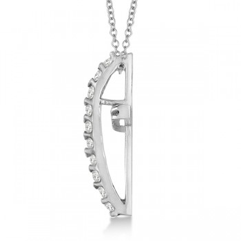 Diamond Cross Pendant Necklace in 14k White Gold (0.25ct)