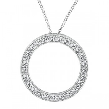 Diamond Circle of Life Pendant Necklace in 14k White Gold (0.53 ctw)