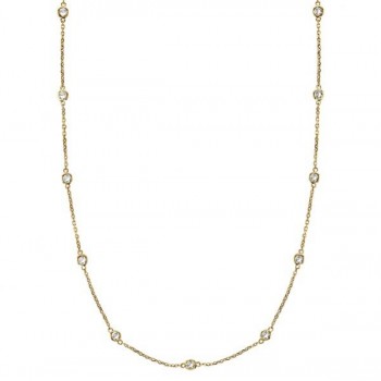 Lab Grown Diamonds By The Yard Station Necklace 14k Yellow Gold (1.50 ctw)