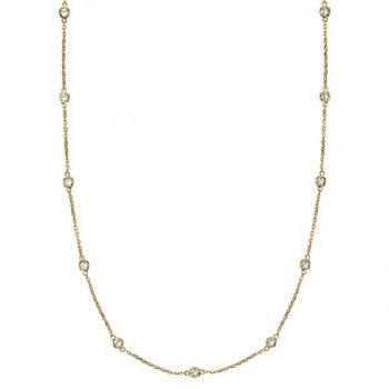 Lab Grown Diamonds By The Yard Station Necklace 14k Yellow Gold (2.00 ctw)