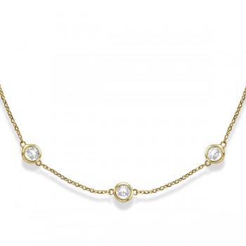 Lab Grown Diamonds By The Yard Station Necklace 14k Yellow Gold (3.00ct)