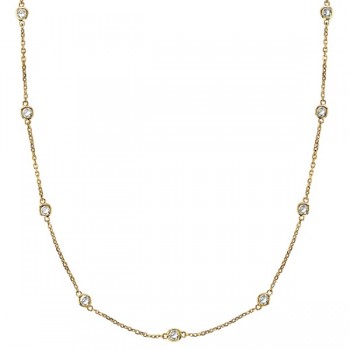 Lab Grown Diamonds By The Yard Station Necklace 14k Yellow Gold (0.75 ctw)