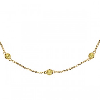 Fancy Yellow Canary Diamond Station Necklace 14k Gold (0.33ct)