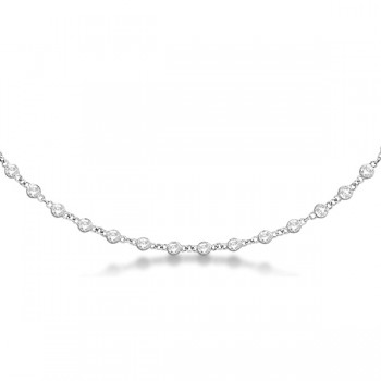 Lab Grown Diamond Station Eternity Necklace in 14k White Gold (7.55ct)