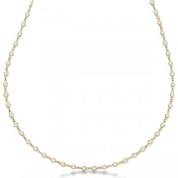 Diamond Station Eternity Necklace in 14k Yellow Gold (1.51ct)