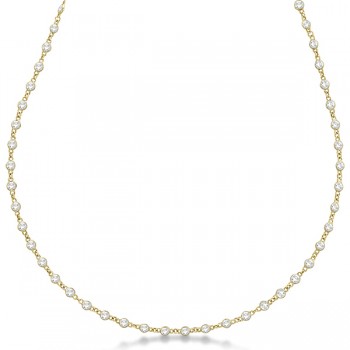 Lab Grown Diamond Station Eternity Necklace in 14k Yellow Gold (3.04ct)