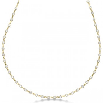 Lab Grown Diamond Station Eternity Necklace in 14k Yellow Gold (7.55ct)