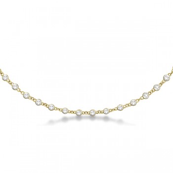 Lab Grown Diamond Station Eternity Necklace in 14k Yellow Gold (7.55ct)
