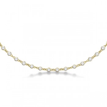 Diamond Station Eternity Necklace in 14k Yellow Gold (7.55ct)