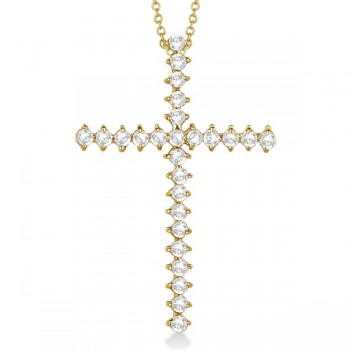 Diamond Cross Pendant Necklace 14kt Yellow Gold (1.00ct)